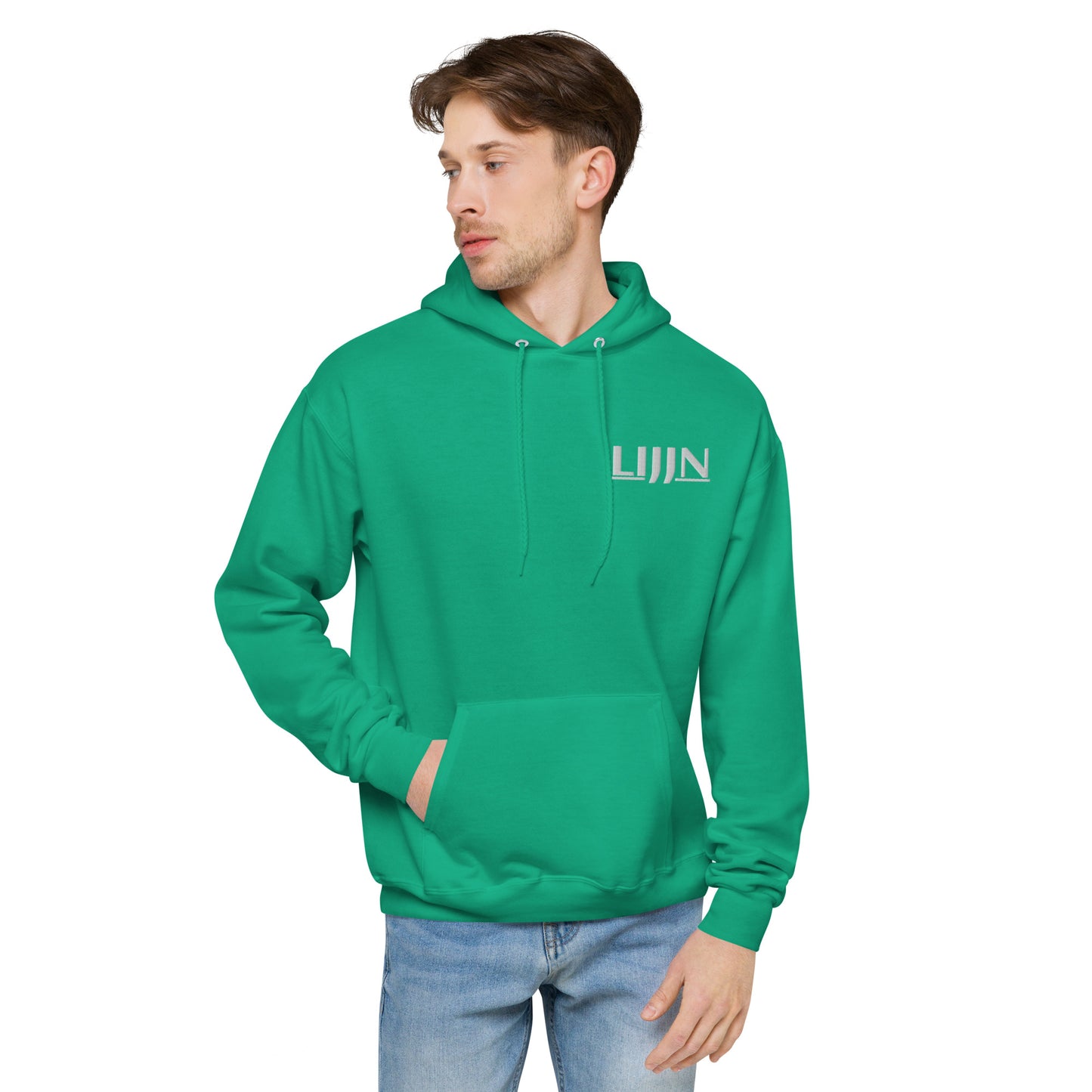 LIJJN Embroidered Logo Fleece Hoodie